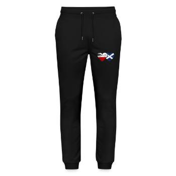 Pologne Ecosse drapeau coeur utilisé - Pantalon de jogging bio MOVER Stanley/Stella unisexe - noir - Devant - Marisol (170cm) & Nik (191cm)