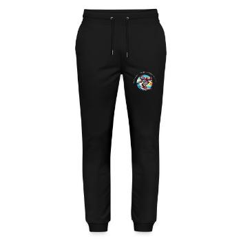 Slow Down Sloth Surf - Faultier Surf T-Shirt - Stanley/Stella Mover Unisex Organic Jogging Trousers - black - Front - Marisol (170cm) & Nik (191cm)