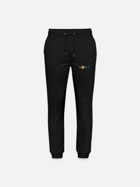 Volleyball heartbeat - Stanley/Stella Mover Unisex Organic Jogging Trousers - black