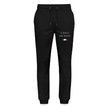Il dolce far niente - Pantalon de jogging bio MOVER Stanley/Stella unisexe - noir - Devant - Marisol (170cm) & Nik (191cm)