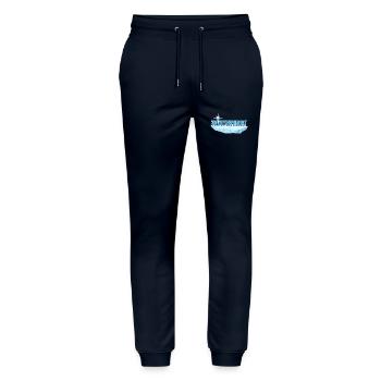 Ice bathing, hardy, winter baths, winter swimming - Stanley/Stella Mover Unisex Organic Jogging Trousers - navy - Front - Marisol (170cm) & Nik (191cm)