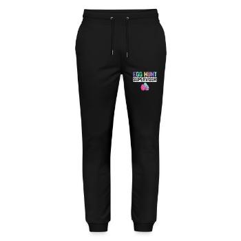 Eiersuche Supervisor Eierjagd Party Mama Papa - Stanley/Stella Unisex Bio Jogginghose Mover  - Schwarz - Vorne - Marisol (170cm) & Nik (191cm)