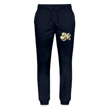 Retro M Buchstabe - Stanley/Stella Unisex Bio Jogginghose Mover  - Navy - Vorne - Marisol (170cm) & Nik (191cm)