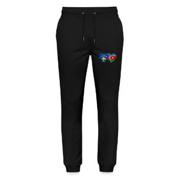 Kosovo Azerbaïdjan Drapeau Coeur utilisé - Pantalon de jogging bio MOVER Stanley/Stella unisexe - noir - Devant - Marisol (170cm) & Nik (191cm)