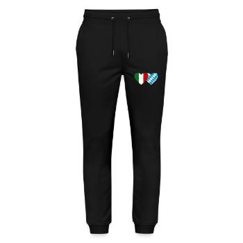 Italie Bavière Drapeau Coeur utilisé - Pantalon de jogging bio MOVER Stanley/Stella unisexe - noir - Devant - Marisol (170cm) & Nik (191cm)