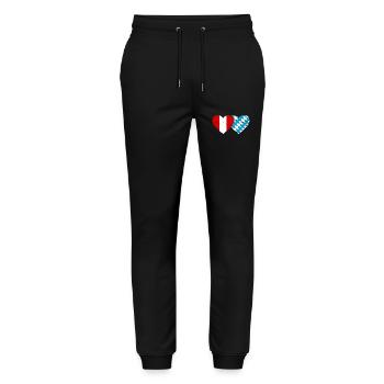 Peru Bavaria Flag Heart Used - Stanley/Stella Mover Unisex Organic Jogging Trousers - black - Front - Marisol (170cm) & Nik (191cm)