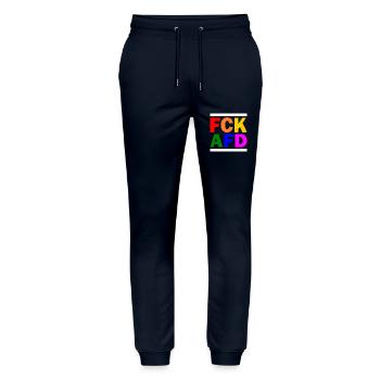 Fck afd - Stanley/Stella Unisex Bio Jogginghose Mover  - Navy - Vorne - Marisol (170cm) & Nik (191cm)