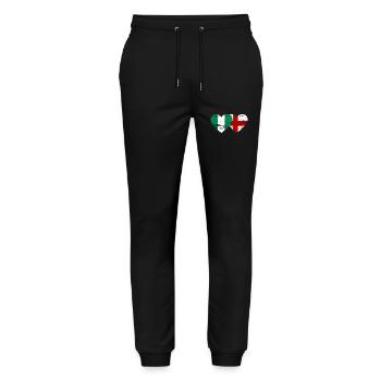 Nigeria Angleterre Drapeau Coeur Utilisé - Pantalon de jogging bio MOVER Stanley/Stella unisexe - noir - Devant - Marisol (170cm) & Nik (191cm)