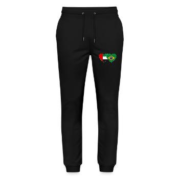 Vereinigte Arabische Emirate Brasilien Flagge Herz - Stanley/Stella Unisex Bio Jogginghose Mover  - Schwarz - Vorne - Marisol (170cm) & Nik (191cm)