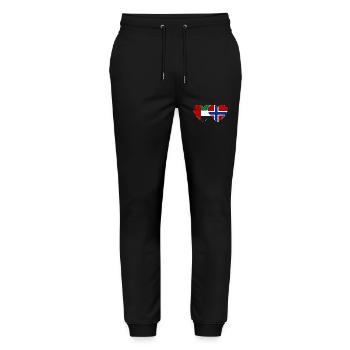 Vereinigte Arabische Emirate Norwegen Flagg - Stanley/Stella Unisex Bio Jogginghose Mover  - Schwarz - Vorne - Marisol (170cm) & Nik (191cm)