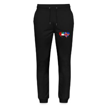 Vereinigte Arabische Emirate Island Flagge Herz - Stanley/Stella Unisex Bio Jogginghose Mover  - Schwarz - Vorne - Marisol (170cm) & Nik (191cm)