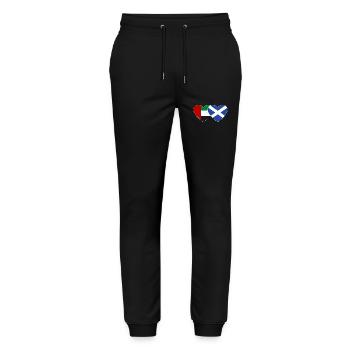 Vereinigte Arabische Emirate Schottland Flagge - Stanley/Stella Unisex Bio Jogginghose Mover  - Schwarz - Vorne - Marisol (170cm) & Nik (191cm)