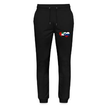 Vereinigte Arabische Emirate Slowenien Flagge Herz - Stanley/Stella Unisex Bio Jogginghose Mover  - Schwarz - Vorne - Marisol (170cm) & Nik (191cm)