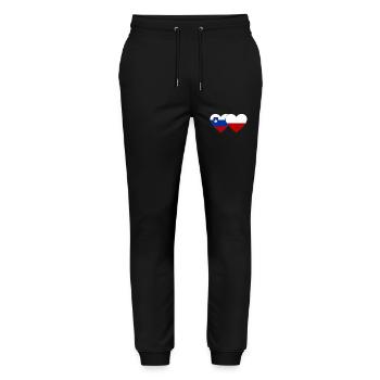 Slovénie Pologne Drapeau Coeur - Pantalon de jogging bio MOVER Stanley/Stella unisexe - noir - Devant - Marisol (170cm) & Nik (191cm)