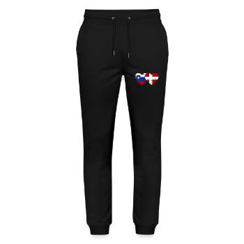 Slovénie Danemark Drapeau Coeur utilisé - Pantalon de jogging bio MOVER Stanley/Stella unisexe - noir - Devant - Marisol (170cm) & Nik (191cm)