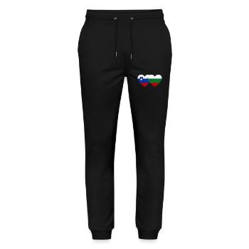 Slovenia Bulgaria Flag Heart - Stanley/Stella Mover Unisex Organic Jogging Trousers - black - Front - Marisol (170cm) & Nik (191cm)