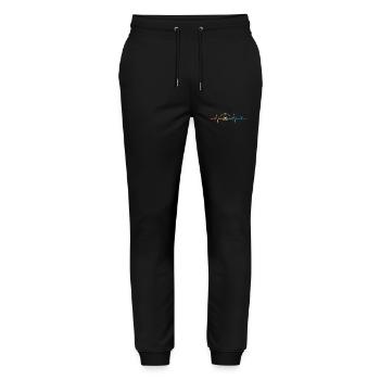 Retro Marine Herzschlag - Stanley/Stella Unisex Bio Jogginghose Mover  - Schwarz - Vorne - Marisol (170cm) & Nik (191cm)