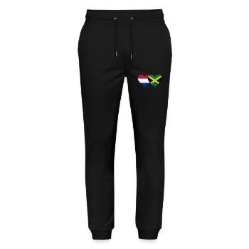 Holland Jamaica Flag Heart Used - Stanley/Stella Mover Unisex Organic Jogging Trousers - black - Front - Marisol (170cm) & Nik (191cm)