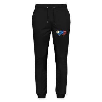 Uruguay USA Flagge Herz - Stanley/Stella Unisex Bio Jogginghose Mover  - Schwarz - Vorne - Marisol (170cm) & Nik (191cm)