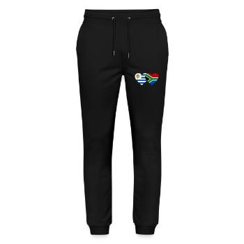 Uruguay Afrique du Sud Drapeau Coeur - Pantalon de jogging bio MOVER Stanley/Stella unisexe - noir - Devant - Marisol (170cm) & Nik (191cm)