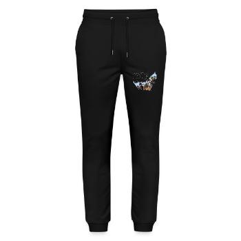 (VAE) Emirate Landkarte umrahmt Pferderennen AE - Stanley/Stella Unisex Bio Jogginghose Mover  - Schwarz - Vorne - Marisol (170cm) & Nik (191cm)