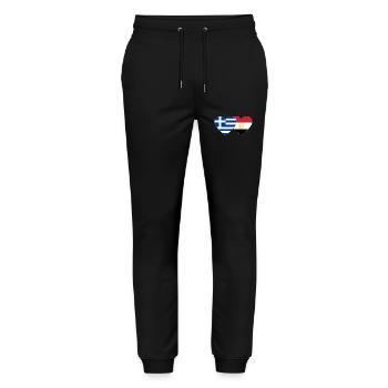 Greece Egypt Flag Hands Heart Shape - Stanley/Stella Mover Unisex Organic Jogging Trousers - black - Front - Marisol (170cm) & Nik (191cm)