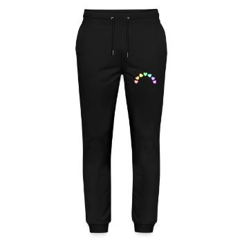 Colorful Hearts Soap Bubbles Rainbow Gradient - Stanley/Stella Mover Unisex Organic Jogging Trousers - black - Front - Marisol (170cm) & Nik (191cm)