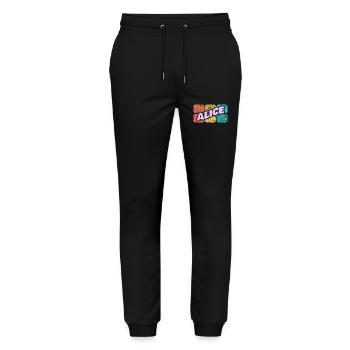 Gift for Alice - Stanley/Stella Mover Unisex Organic Jogging Trousers - black - Front - Marisol (170cm) & Nik (191cm)