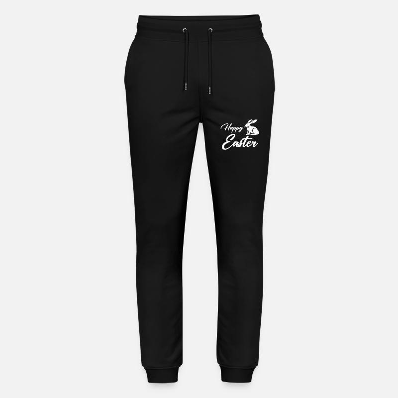 hase happy easter - Stanley/Stella Unisex Bio Jogginghose Mover  - Schwarz
