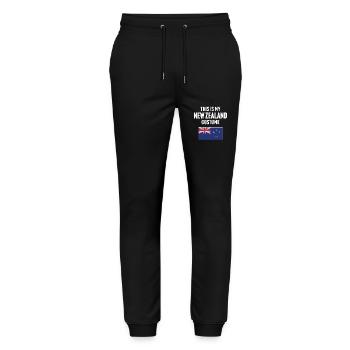 This my New Zealand costume - Stanley/Stella Mover Unisex Organic Jogging Trousers - black - Front - Marisol (170cm) & Nik (191cm)