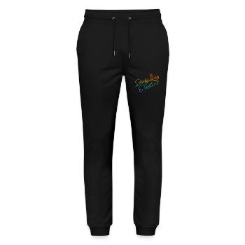 Gay Pride Parade LGBTQ+ Rainbow Flag Body Positive - Stanley/Stella Unisex Bio Jogginghose Mover  - Schwarz - Vorne - Marisol (170cm) & Nik (191cm)