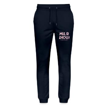 Mila diou !! - Pantalon de jogging bio MOVER Stanley/Stella unisexe - marine - Devant - Marisol (170cm) & Nik (191cm)