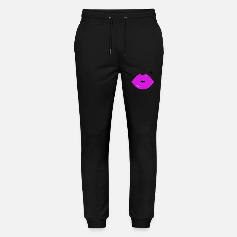 Lips with mole - Stanley/Stella Mover Unisex Organic Jogging Trousers - black