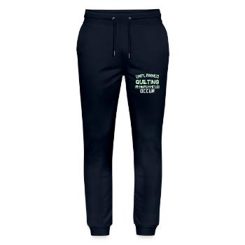 UNPLANNED QUILTING LECTURES MAY OCCUR - Stanley/Stella Mover Unisex Organic Jogging Trousers - navy - Front - Marisol (170cm) & Nik (191cm)