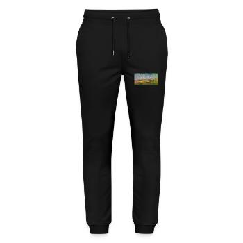 La magie de la nature dans une campagne française tranquille - Pantalon de jogging bio MOVER Stanley/Stella unisexe - noir - Devant - Marisol (170cm) & Nik (191cm)