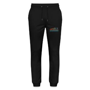 Retro-Vintage-Cricket-Evolution - Stanley/Stella Unisex Bio Jogginghose Mover  - Schwarz - Vorne - Marisol (170cm) & Nik (191cm)