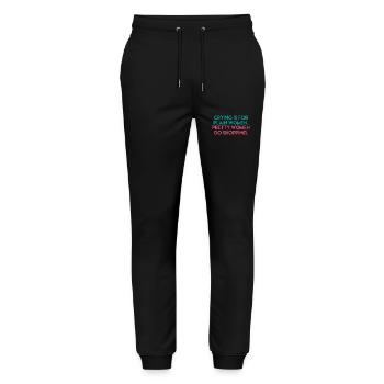 Jolie femme faire du shopping - Pantalon de jogging bio MOVER Stanley/Stella unisexe - noir - Devant - Marisol (170cm) & Nik (191cm)