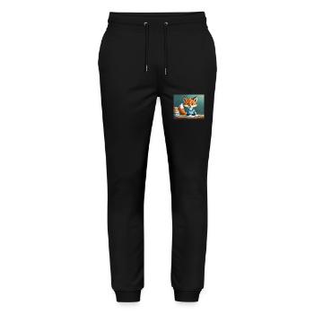 mignon petit renard démon de la vie quotidienne - est en train de lire - Pantalon de jogging bio MOVER Stanley/Stella unisexe - noir - Devant - Marisol (170cm) & Nik (191cm)