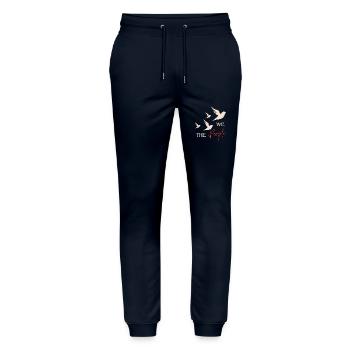 we the people2 - Pantalon de jogging bio MOVER Stanley/Stella unisexe - marine - Devant - Marisol (170cm) & Nik (191cm)