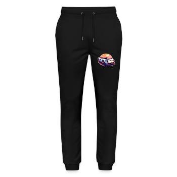 Oldtimer Sonnenuntergang - Stanley/Stella Unisex Bio Jogginghose Mover  - Schwarz - Vorne - Marisol (170cm) & Nik (191cm)