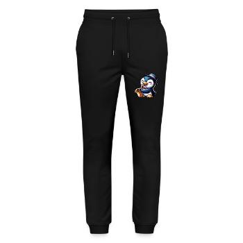 Pinguin Saxofon Jazz Musiker Saxofonist - Stanley/Stella Unisex Bio Jogginghose Mover  - Schwarz - Vorne - Marisol (170cm) & Nik (191cm)