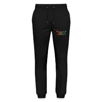Dart Retro Dart Player Dartsport - Stanley/Stella Mover Unisex Organic Jogging Trousers - black - Front - Marisol (170cm) & Nik (191cm)