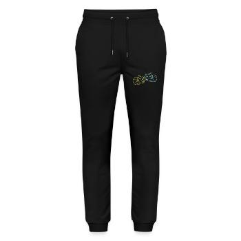 Chats rétro fatigués 80 ' s 90 ' s chat Vintage - Pantalon de jogging bio MOVER Stanley/Stella unisexe - noir - Devant - Marisol (170cm) & Nik (191cm)