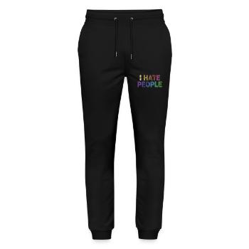 ICH HASSE MENSCHEN - Stanley/Stella Unisex Bio Jogginghose Mover  - Schwarz - Vorne - Marisol (170cm) & Nik (191cm)