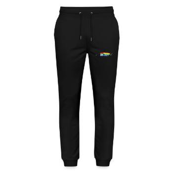 Puerto Rico (USA) | Real Flag | LGBTQIA+ - Stanley/Stella Mover Unisex Organic Jogging Trousers - black - Front - Marisol (170cm) & Nik (191cm)