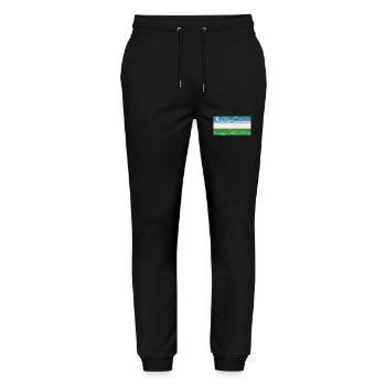 Uzbekistan - Stanley/Stella Mover Unisex Organic Jogging Trousers - black - Front - Marisol (170cm) & Nik (191cm)