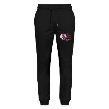 Otter Half Love Gift - Stanley/Stella Mover Unisex Organic Jogging Trousers - black - Front - Marisol (170cm) & Nik (191cm)