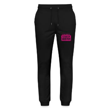 Ich bin nichts für schwache Nerven - Stanley/Stella Unisex Bio Jogginghose Mover  - Schwarz - Vorne - Marisol (170cm) & Nik (191cm)