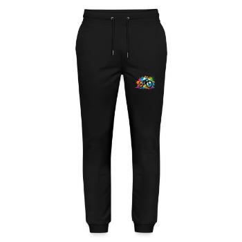 illustration,mountain bike,road bike,graffiti,colorful - Stanley/Stella Mover Unisex Organic Jogging Trousers - black - Front - Marisol (170cm) & Nik (191cm)