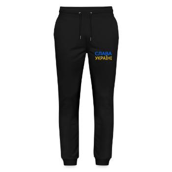 Slava ukraini - Stanley/Stella Unisex Bio Jogginghose Mover  - Schwarz - Vorne - Marisol (170cm) & Nik (191cm)